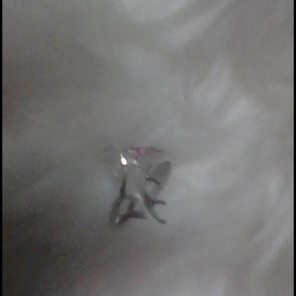 Silver antler ring w/pink zircon stones sz 6 - Picture 2 of 2